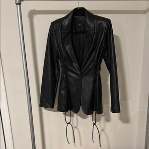 River Island Black Blazer with Lace-Up Details